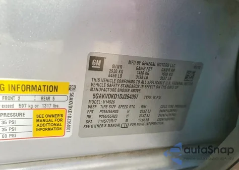 2013 Buick Enclave from USA, damaged, VIN 5GAKVDKD1DJ264007